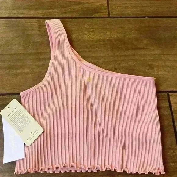 NWT SPIRITUAL GANGSTER LUNA ONE SHOULDER SEAMLESS TANK - PEONY Xs/s - Picture 4 of 5